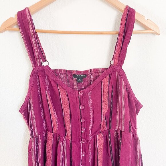 Torrid Babydoll Crepe smocked back textured v-neck striped Tank top size large - Picture 4 of 13